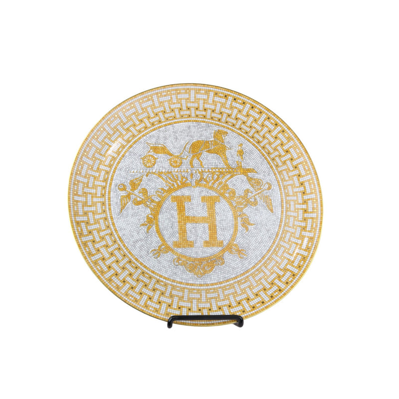 Mosaique au 24 Tart Plate Porcelain Gold White