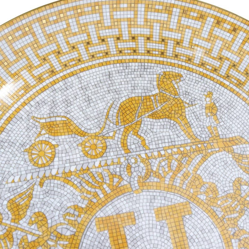 Mosaique au 24 Tart Plate Porcelain Gold White