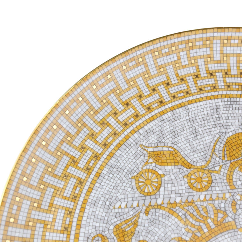 Mosaique au 24 Tart Plate Porcelain Gold White