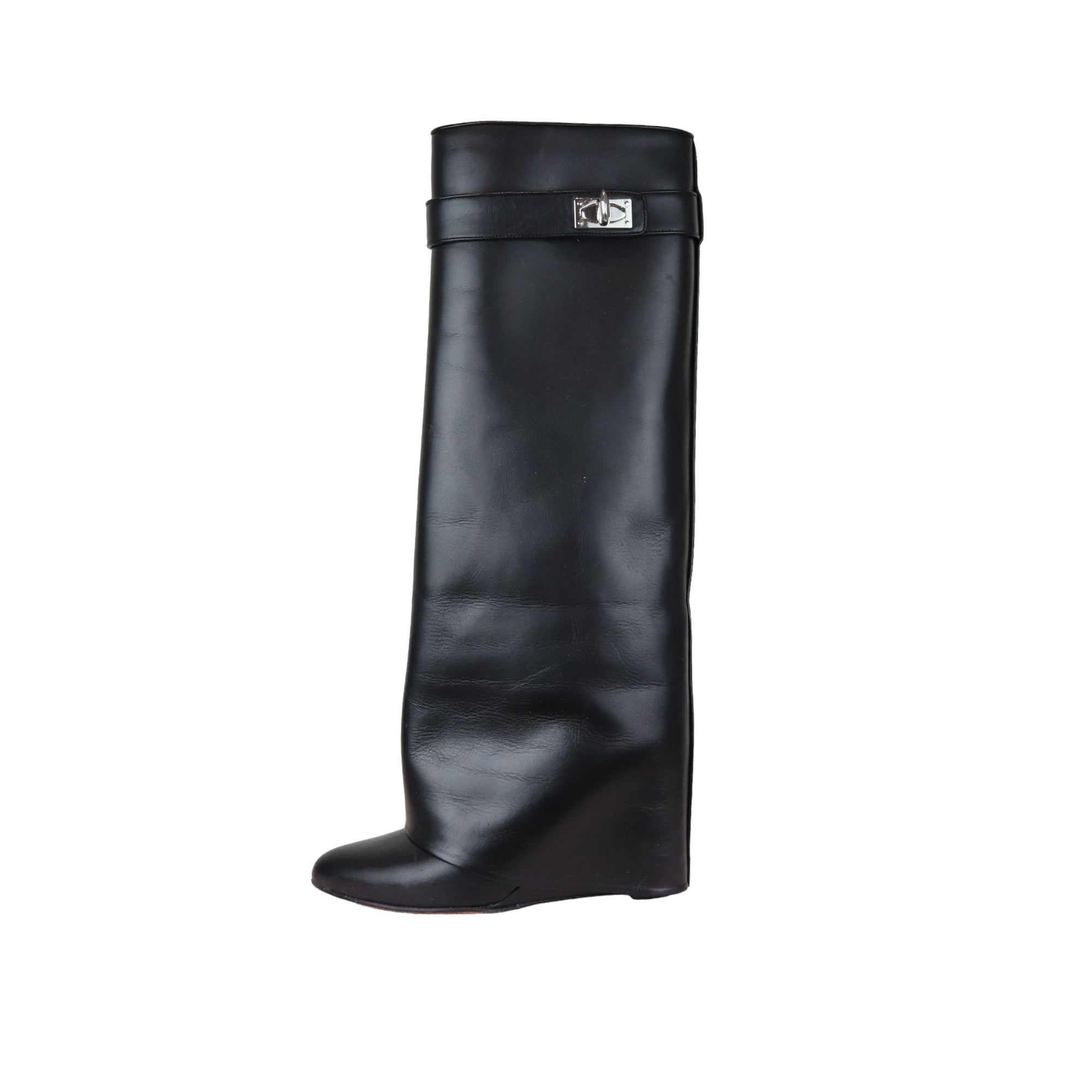 Givenchy Newton Over the Knee Boots Calfskin Black Size 38 Bag Religion