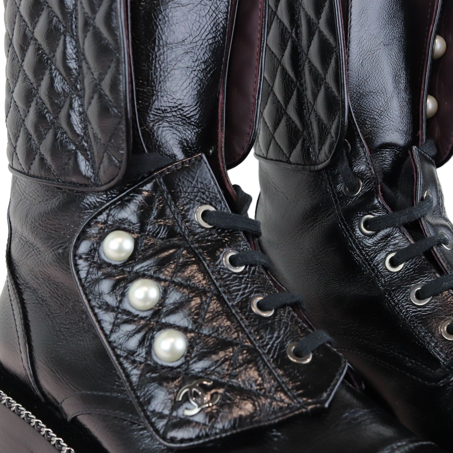 Combat boots pearls best sale