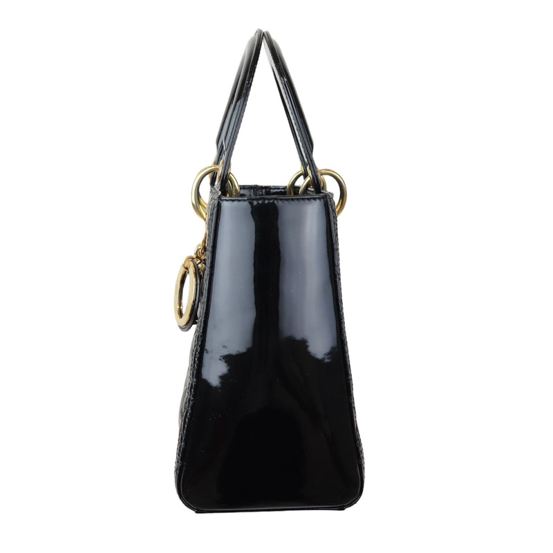 Lady Dior Medium Patent Leather Black GHW