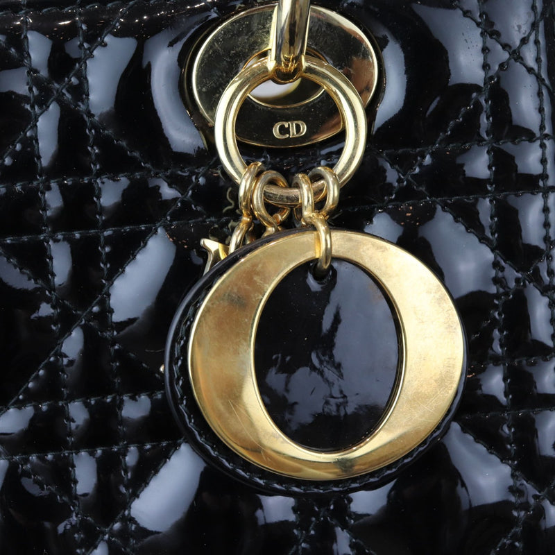 Lady Dior Medium Patent Leather Black GHW