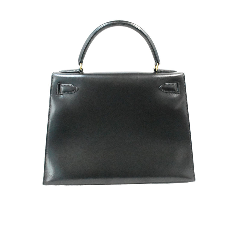 Kelly Retourne 28 Box Calfskin Leather Black GHW