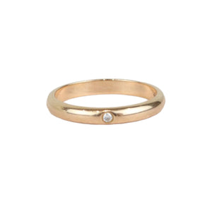 Wedding Band Ring 18K Yellow Gold Diamond Size 47