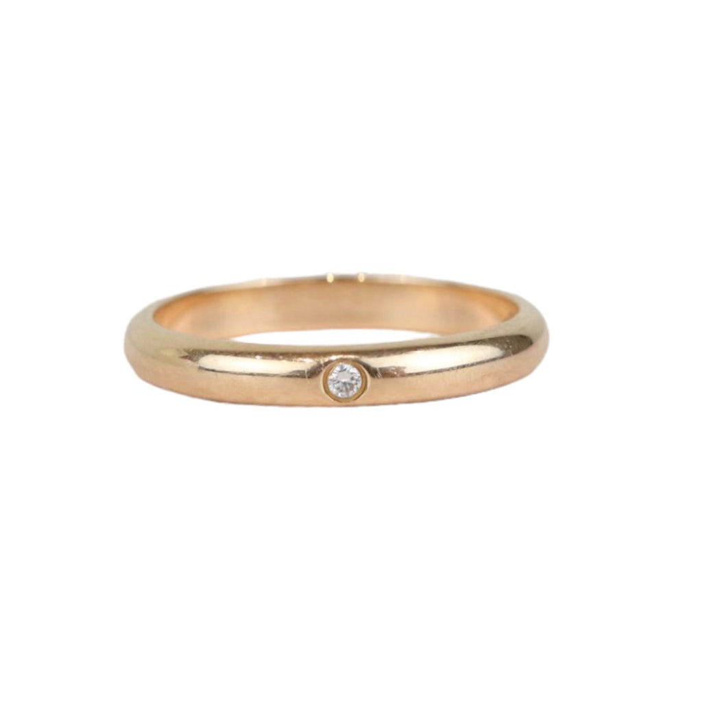 Wedding Band Ring 18K Yellow Gold Diamond Size 47