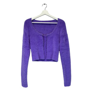 La Maille Pablo Cardigan Sweater Purple Size 40