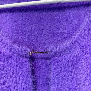 La Maille Pablo Cardigan Sweater Purple Size 40