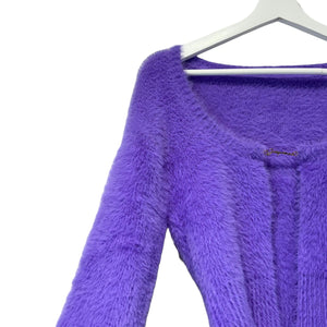 La Maille Pablo Cardigan Sweater Purple Size 40