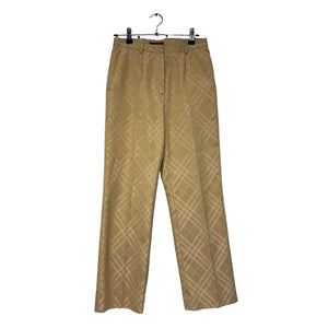 Zip Fly Slacks in Beige Nova Plaid Size 38