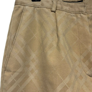 Zip Fly Slacks in Beige Nova Plaid Size 38