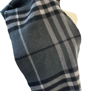 Striped Scarf Fringe Edges Cashmere Grey