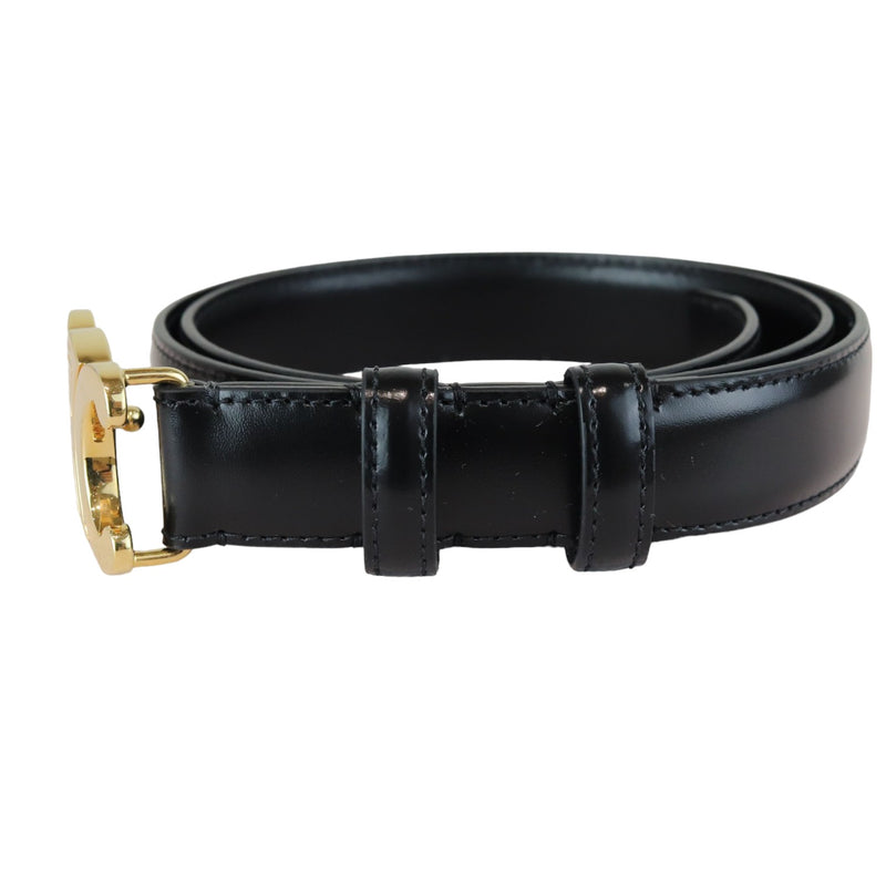 Macadam Buckle Belt Leather Black Size 80 GHW