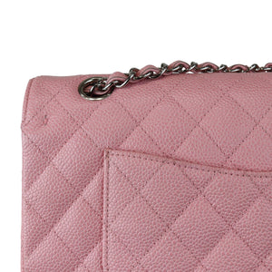 Rare Double Flap Medium Caviar Quilted Pink SHW