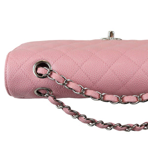 Rare Double Flap Medium Caviar Quilted Pink SHW