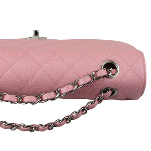 Rare Double Flap Medium Caviar Quilted Pink SHW