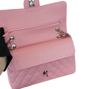 Rare Double Flap Medium Caviar Quilted Pink SHW