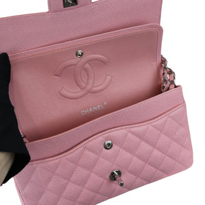 Rare Double Flap Medium Caviar Quilted Pink SHW