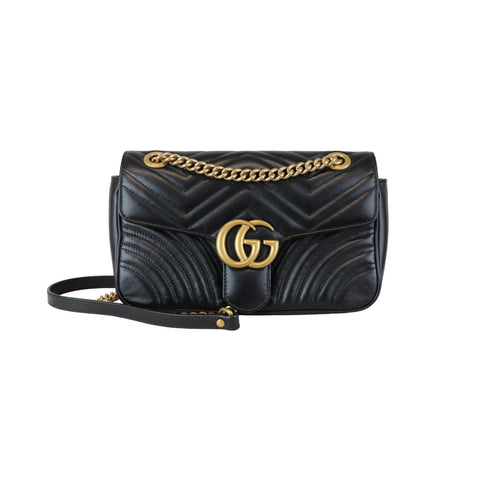 GG Marmont Shoulder Super Mini Calfskin Matelasse Black BHW