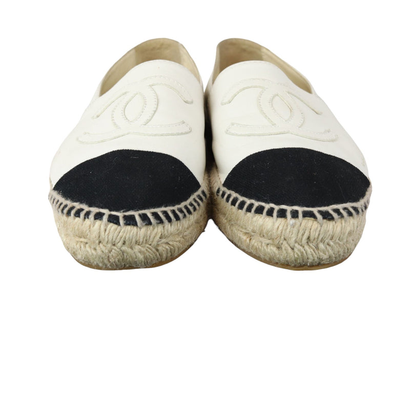 CC Espadrilles Lambskin White Black Size 37