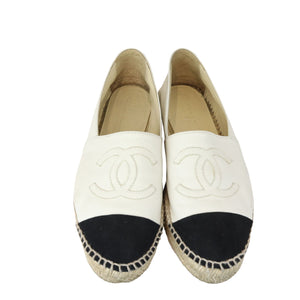 CC Espadrilles Lambskin White Black Size 37