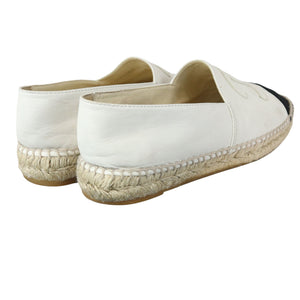 CC Espadrilles Lambskin White Black Size 37