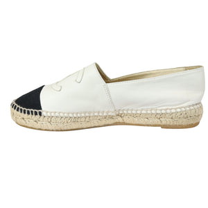 CC Espadrilles Lambskin White Black Size 37