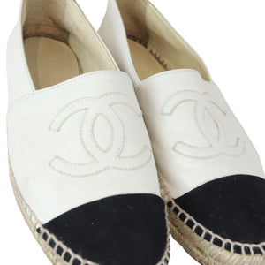 CC Espadrilles Lambskin White Black Size 37