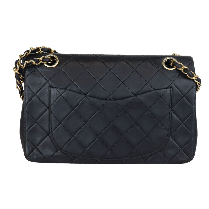 Vintage Double Flap Small Lambskin Quilted Black GHW