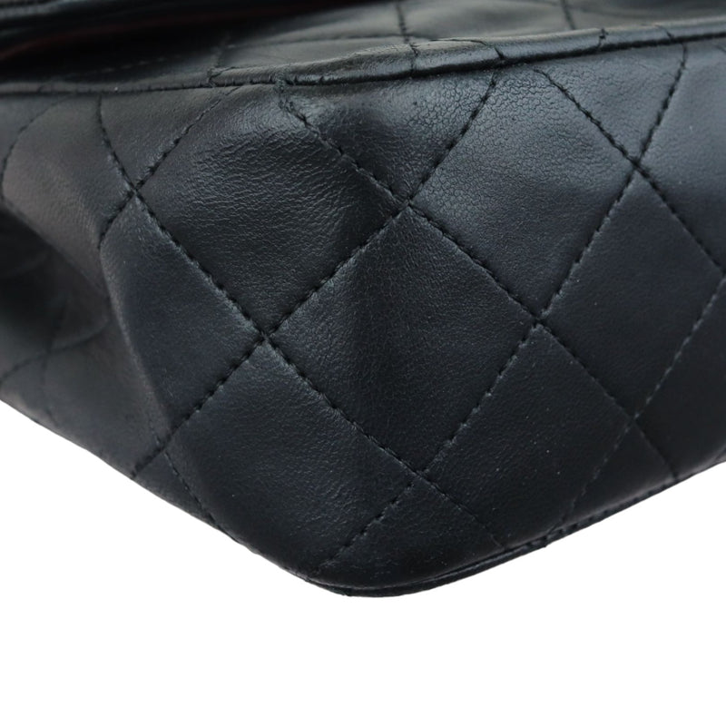 Vintage Double Flap Small Lambskin Quilted Black GHW