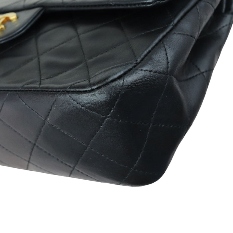 Vintage Double Flap Small Lambskin Quilted Black GHW