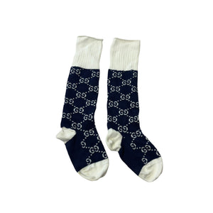 GG Supreme Knit Socks Cotton Navy Blue