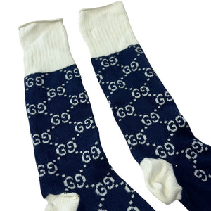 GG Supreme Knit Socks Cotton Navy Blue