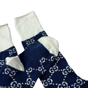 GG Supreme Knit Socks Cotton Navy Blue