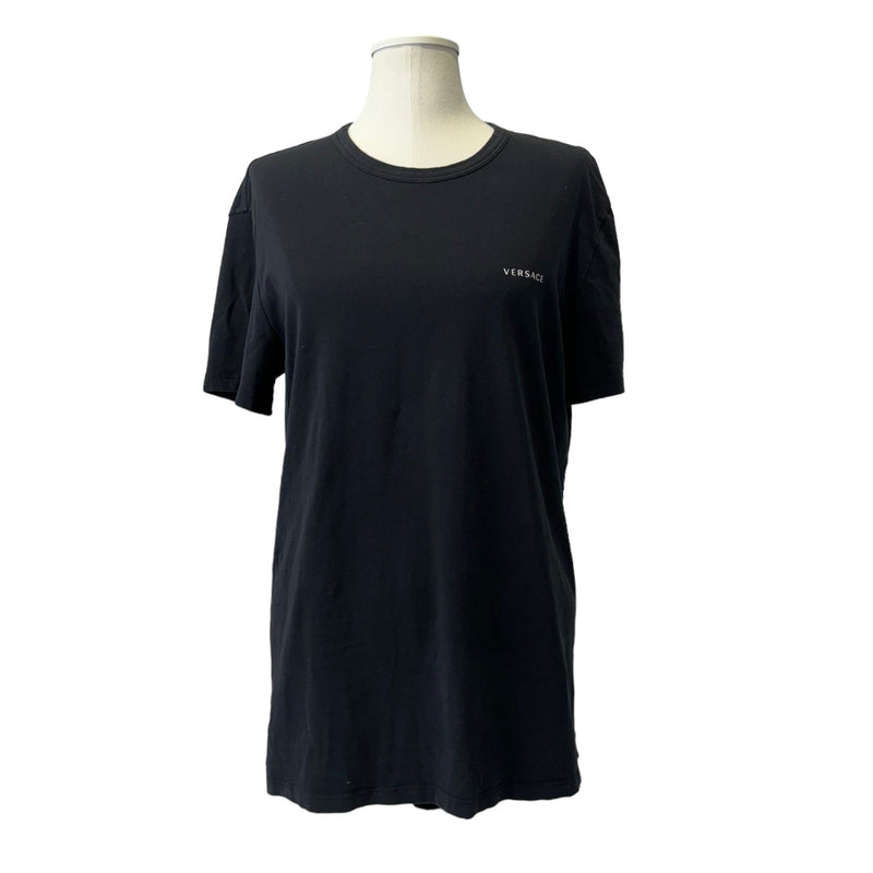 Bi-Pack T-Shirt with Logo Cotton Black Size 7