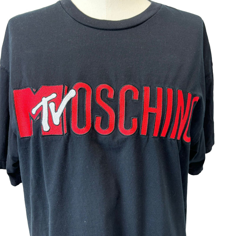 H&M MTV Logo T-Shirt Medium Cotton Black Size M