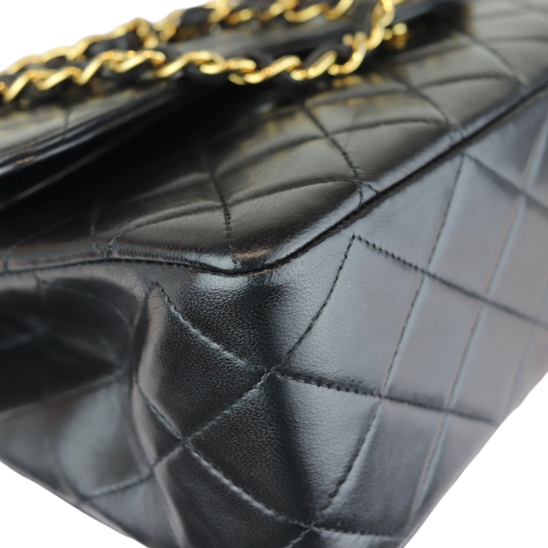 Vintage Double Flap Medium Lambskin Quilted Black GHW