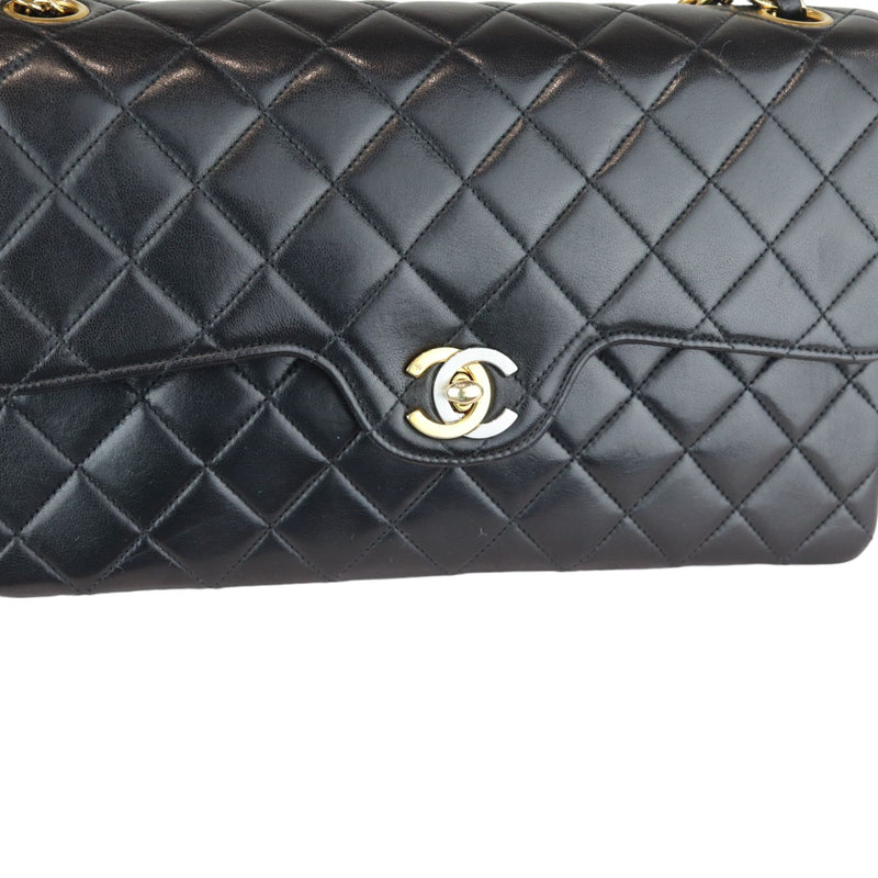 Vintage Double Flap Medium Lambskin Quilted Black GHW