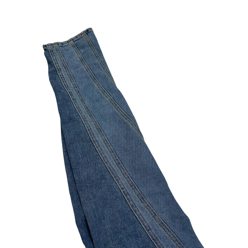 Two-Tone Spiral Skinny Jeans Blue Size 38