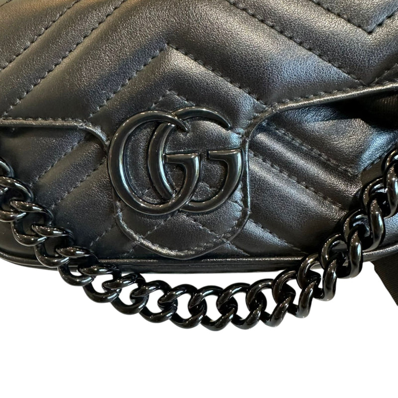 GG Marmont Shoulder Super Mini Calfskin Matelasse Black BHW