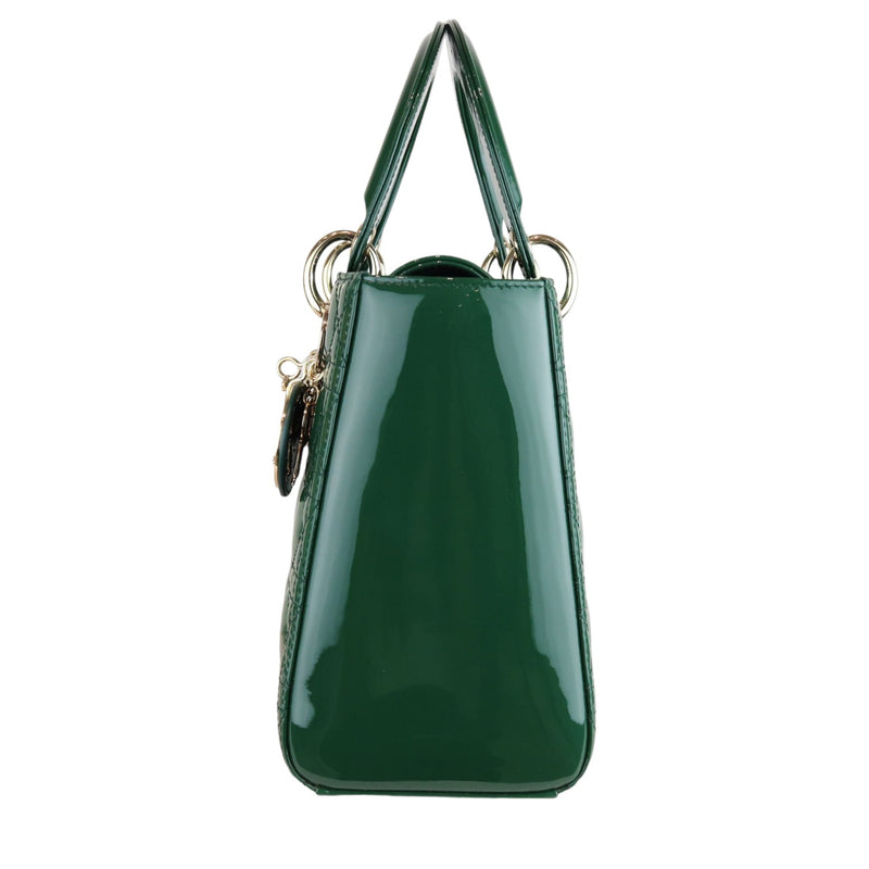 Lady Dior Medium Patent Green GHW