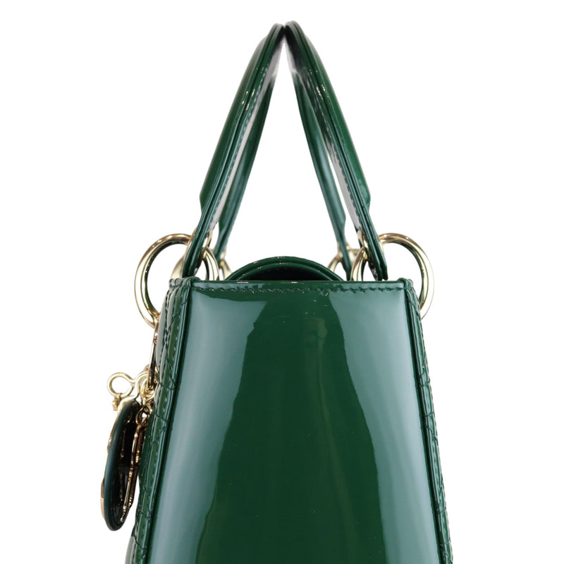 Lady Dior Medium Patent Green GHW