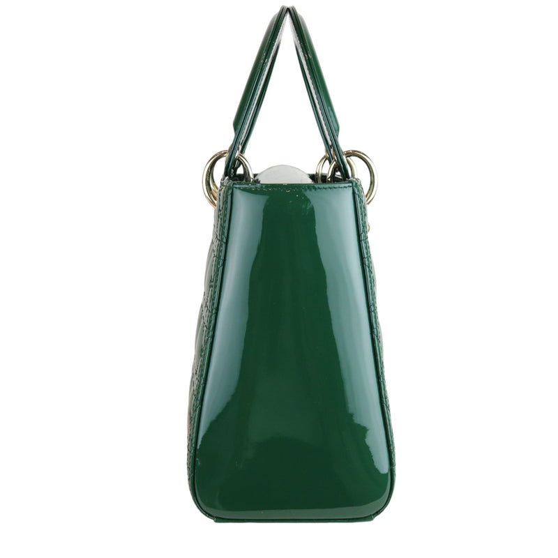 Lady Dior Medium Patent Green GHW