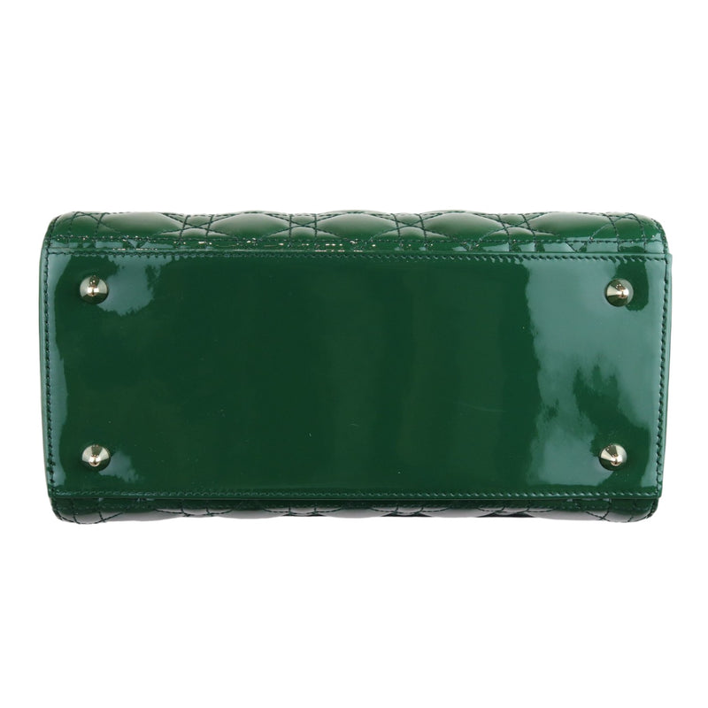 Lady Dior Medium Patent Green GHW