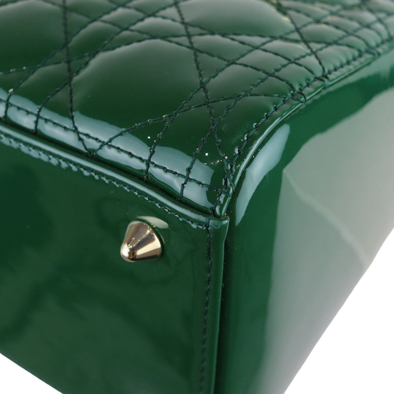 Lady Dior Medium Patent Green GHW