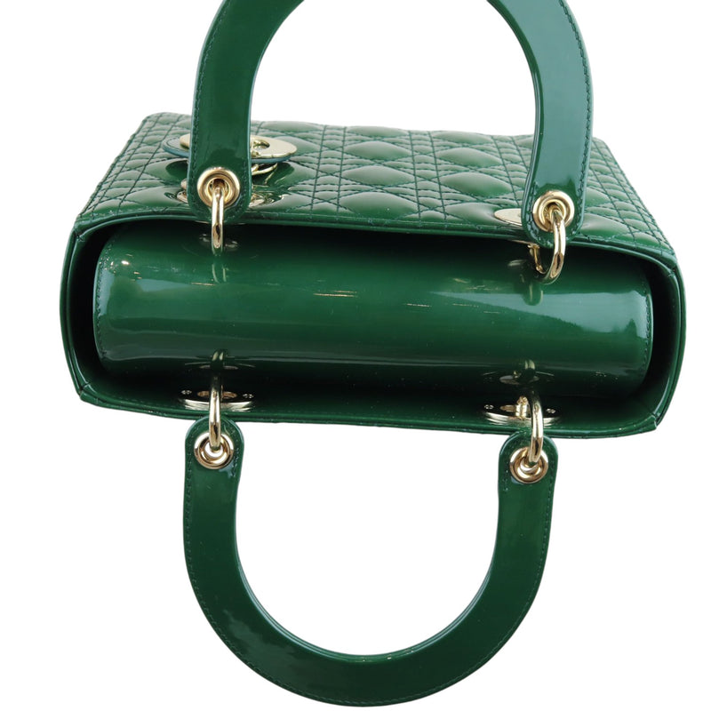 Lady Dior Medium Patent Green GHW