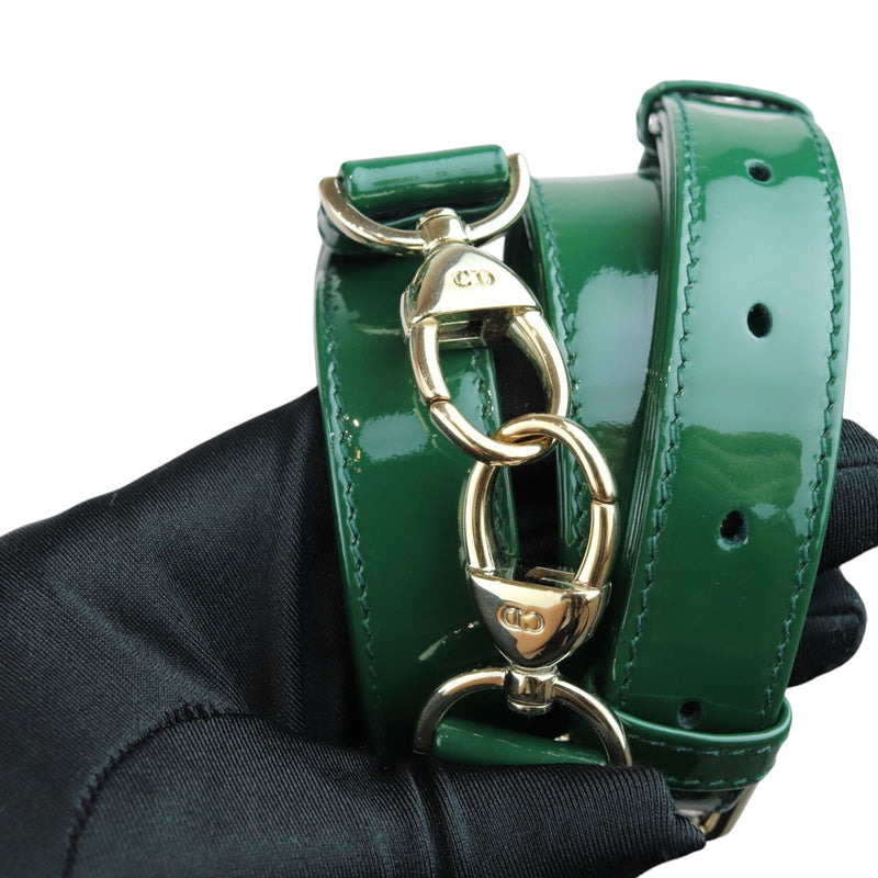 Lady Dior Medium Patent Green GHW