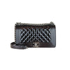 Mini Flap Bag Chevron Caviar Black