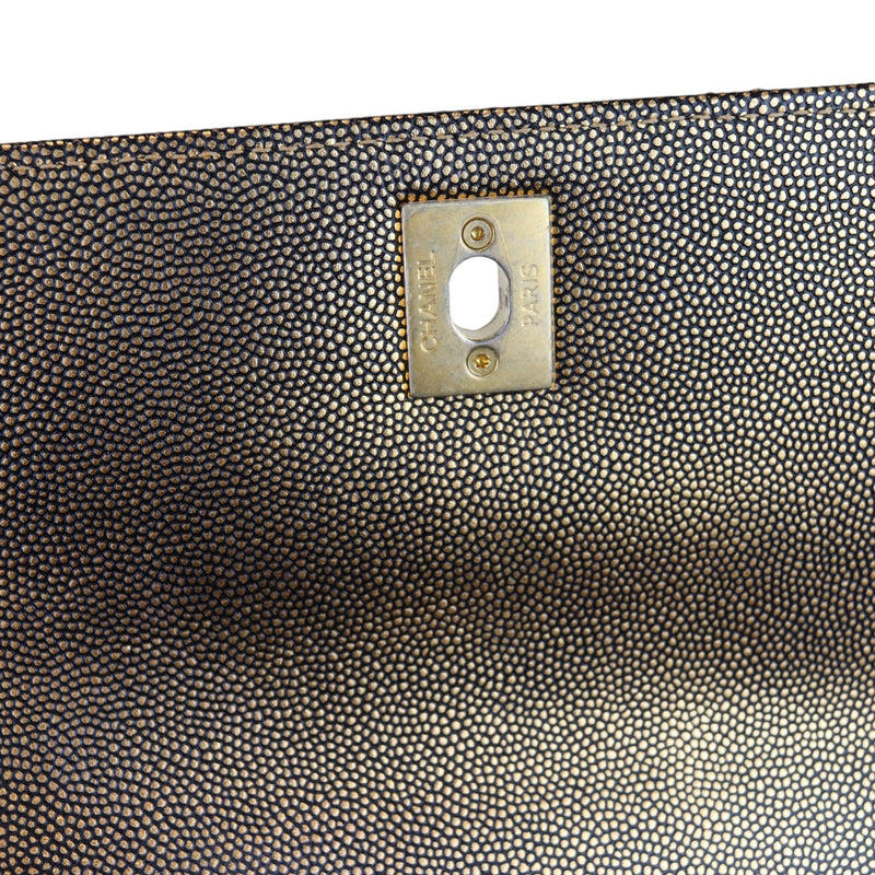 Coco Handle Flap Mini Metallic Caviar Quilted Gold GHW