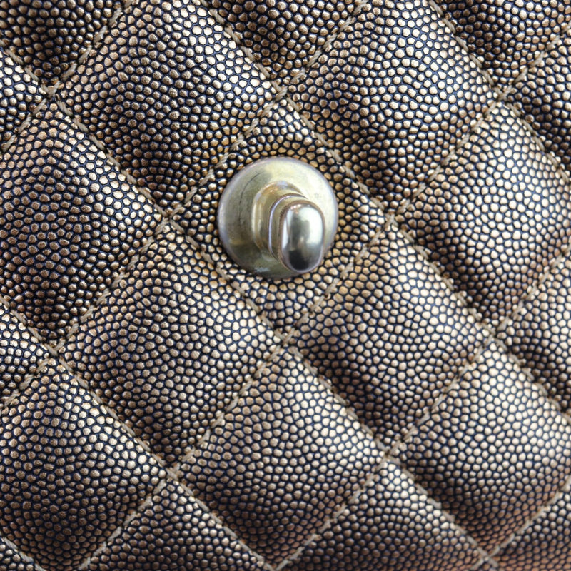 Coco Handle Flap Mini Metallic Caviar Quilted Gold GHW